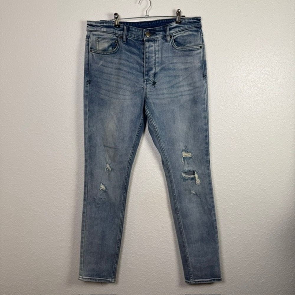 Ksubi‎ Chitch Philly Luxury Jeans Slim Distressed Denim 040 Blue 33